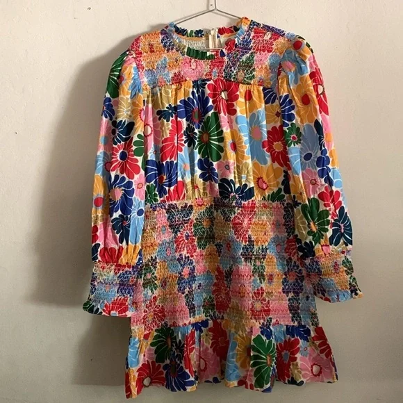 FARM RIO Sunny Daisies Sand Mini Dress NWT Size XL - Picture 3 of 8